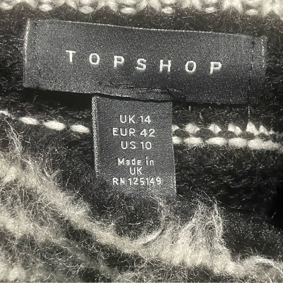 TOPSHOP Rock ‘N Roll stripe crop turtleneck size 10 VGUC - Picture 10 of 11